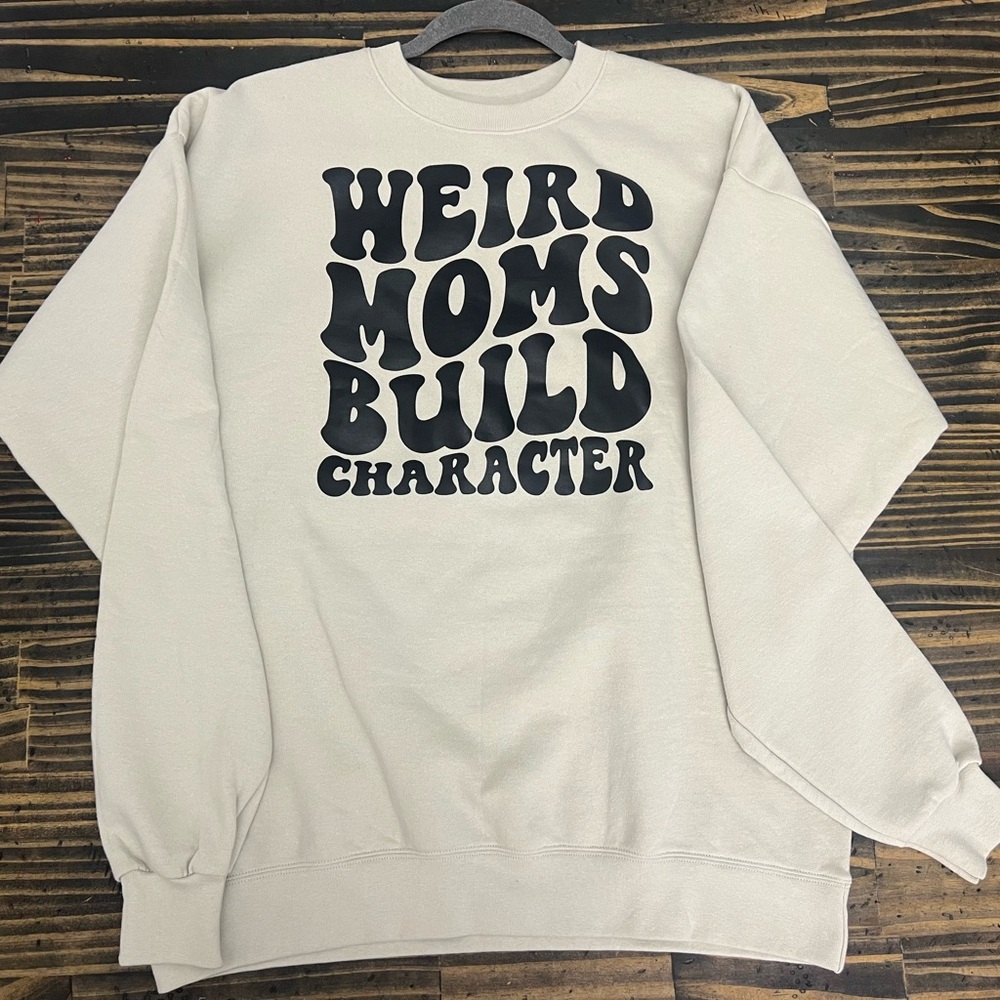 Hanes Cream Sweatshirt with Black Text